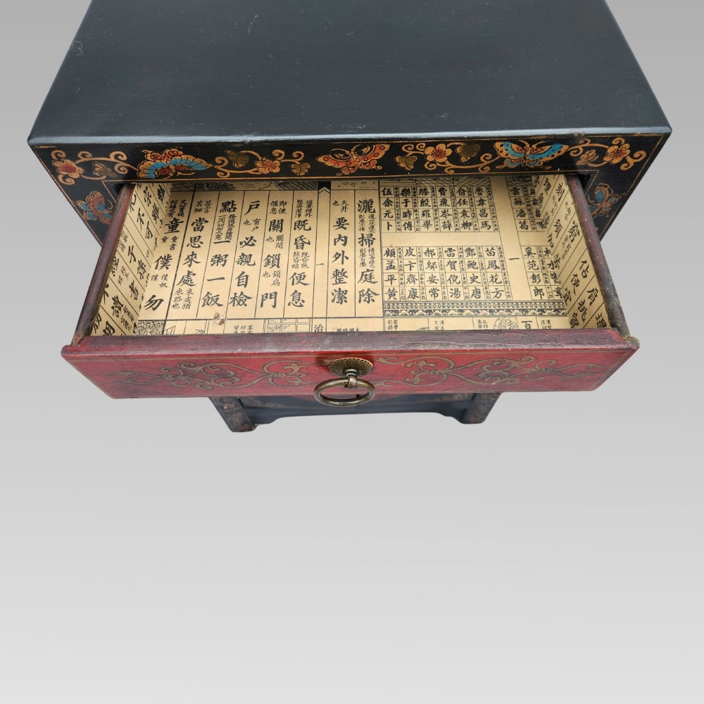 Fabulous Chinese Oriental Chinoiserie Bedside Storage Cabinet Cupboard View III