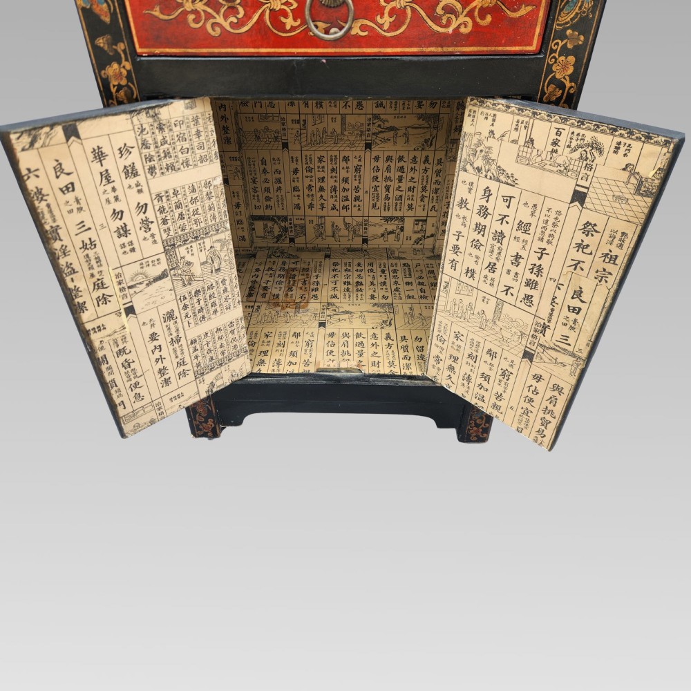 Fabulous Chinese Oriental Chinoiserie Bedside Storage Cabinet Cupboard View IV