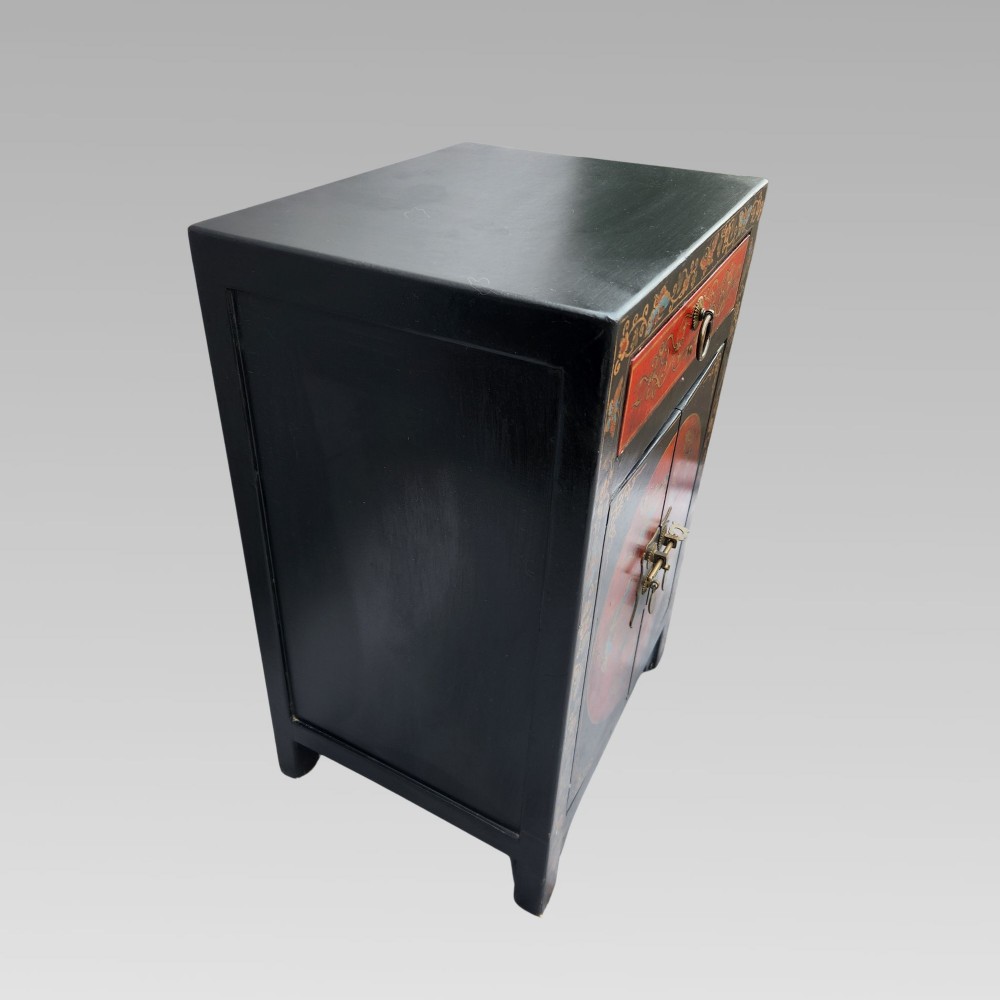 Fabulous Chinese Oriental Chinoiserie Bedside Storage Cabinet Cupboard View IX