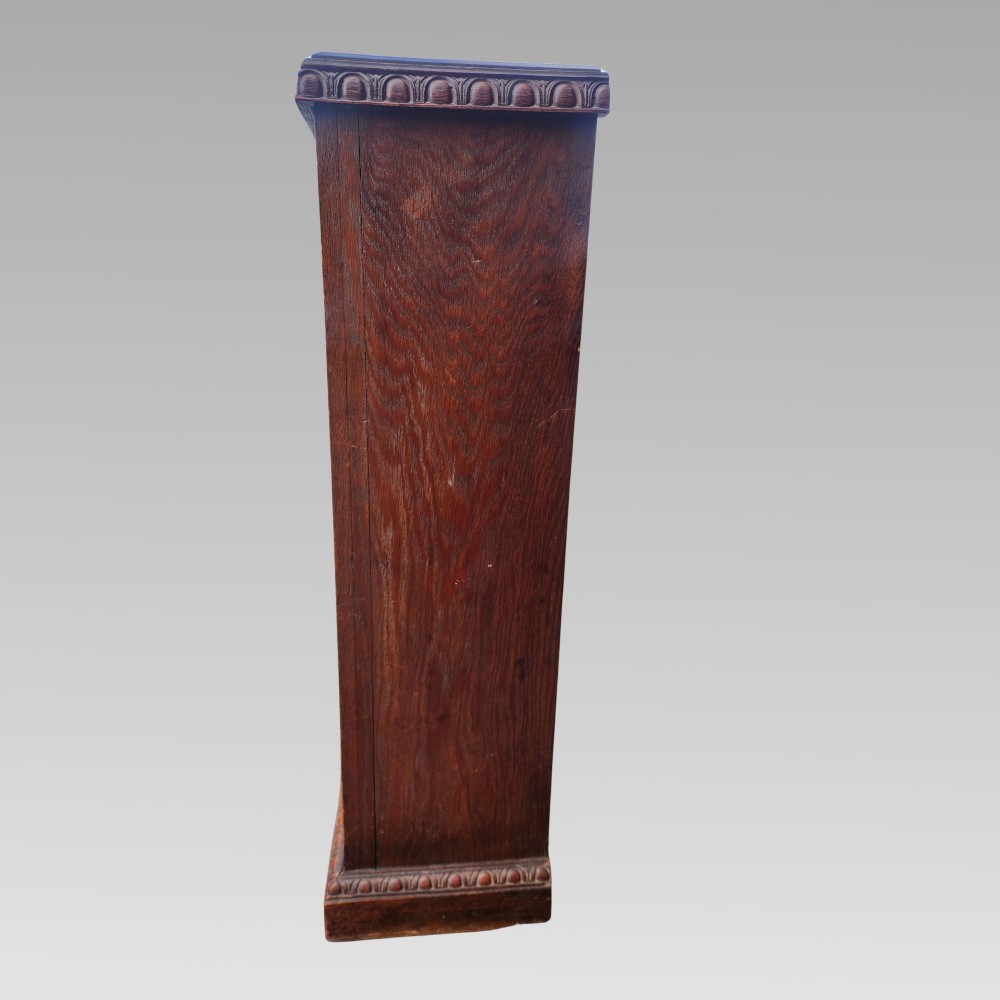Stunning Rare Antique Victorian Hand Carved Oak English Tudor Rose Open Bookcase View V