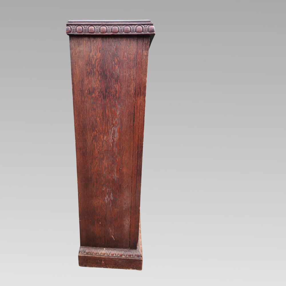 Stunning Rare Antique Victorian Hand Carved Oak English Tudor Rose Open Bookcase View VI