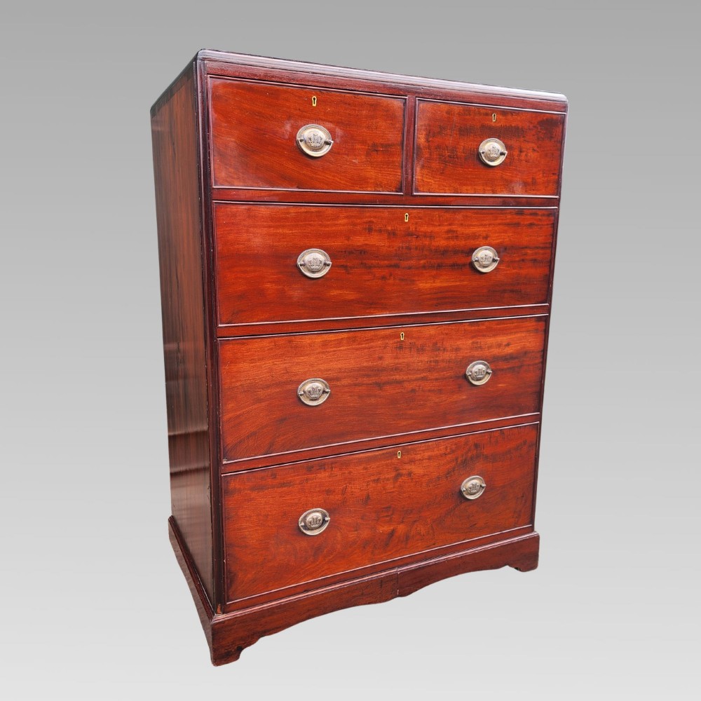 Fabulous Antique Victorian Flame Mahogany Chest of Drawers w Hepplewhite Handles