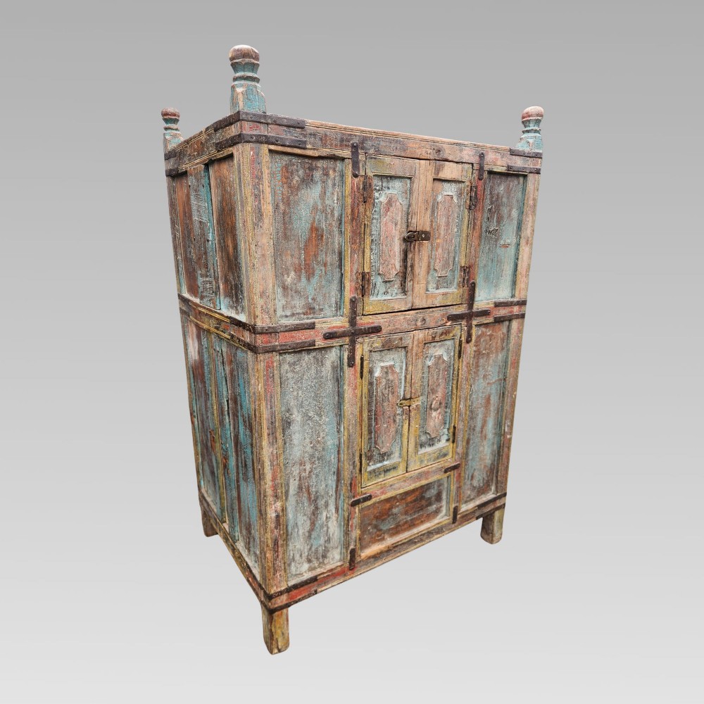Exceptional Antique Indian Almirah Cabinet Storage Cupboard - Statement Piece
