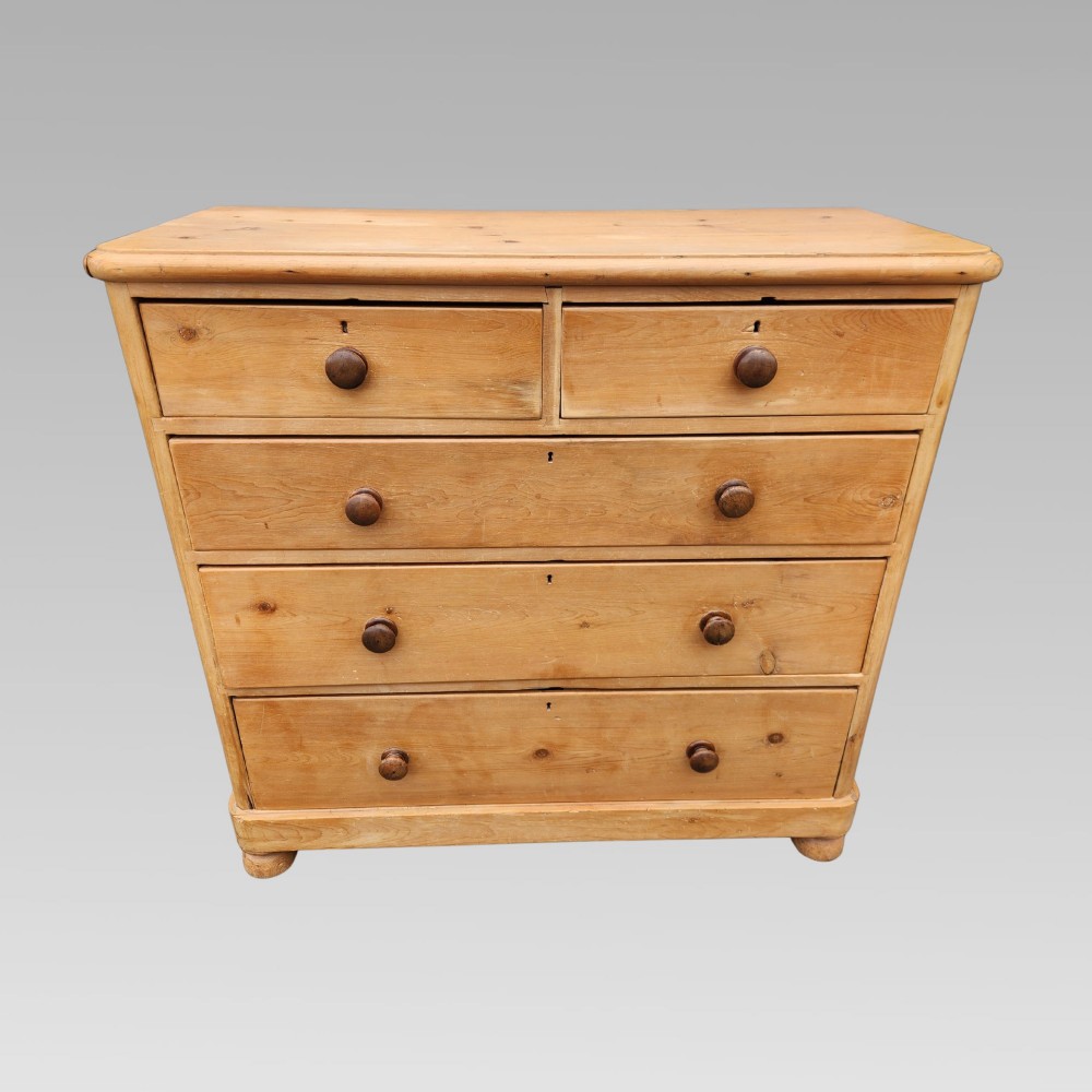 Exceptional Antique 19th Century Victorian Pine Chest of Drawers View II