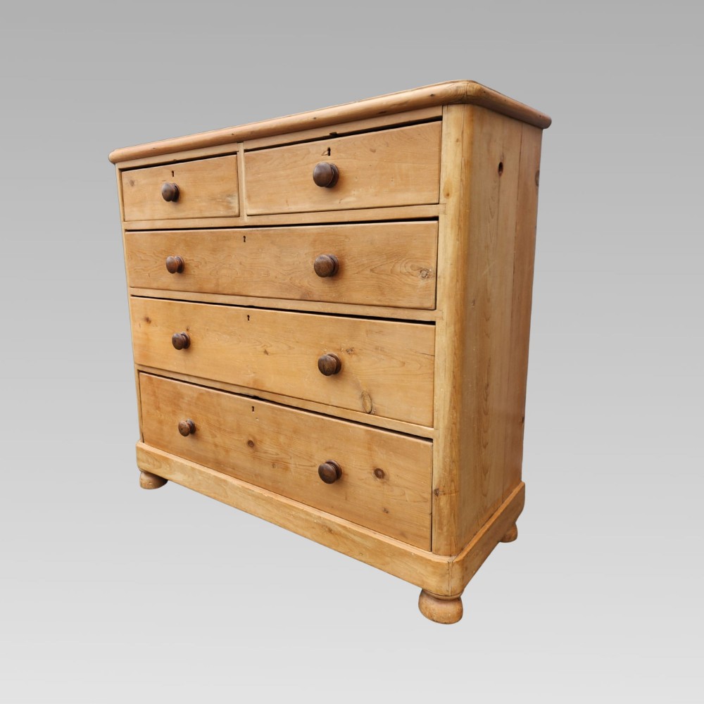 Exceptional Antique 19th Century Victorian Pine Chest of Drawers View III