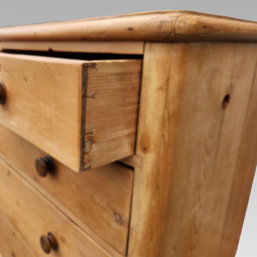 Exceptional Antique 19th Century Victorian Pine Chest of Drawers View IV