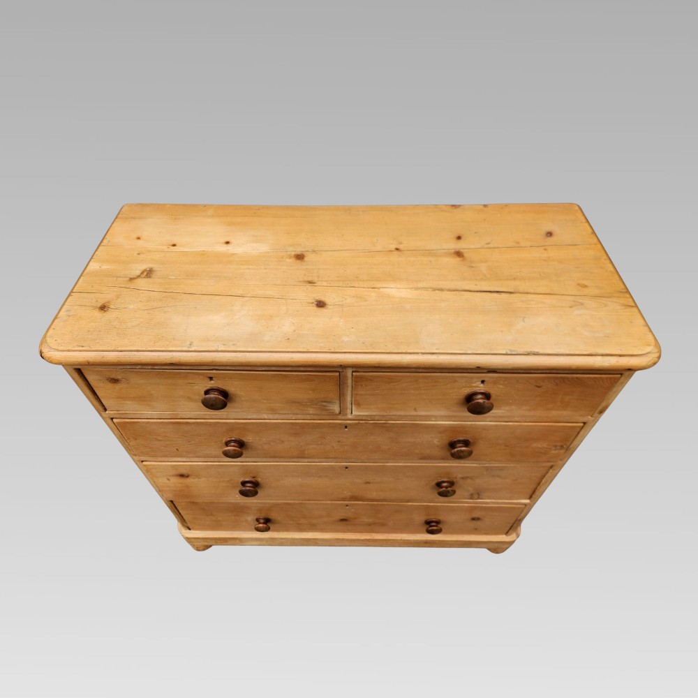 Exceptional Antique 19th Century Victorian Pine Chest of Drawers View V