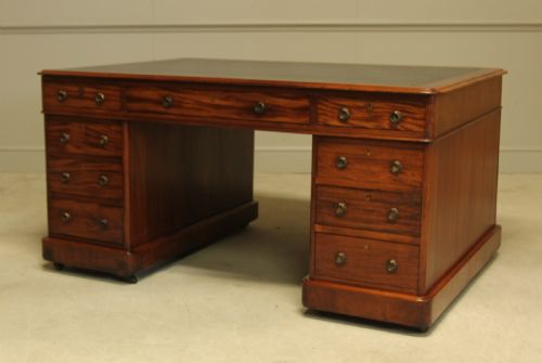 fig 2. A Victorian mahogany partners desk