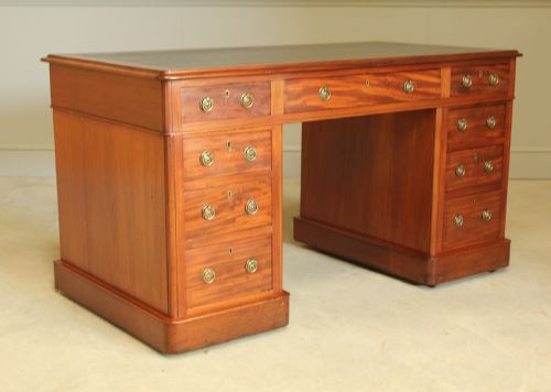 fig 2. A 19th century Victorian mahogany twin pedestal writing desk