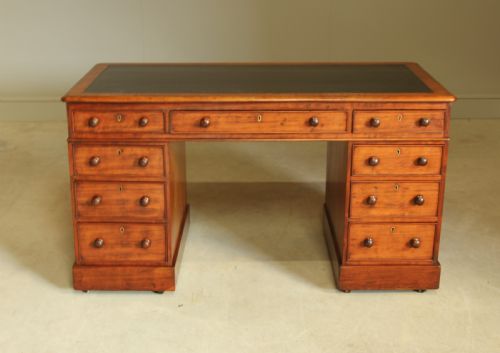 A Victorian Mahogany Twin Pedestal Desk