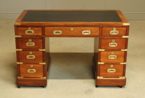 fig 1. A MAHOGANY MILITARY CAMPAIGN DESK