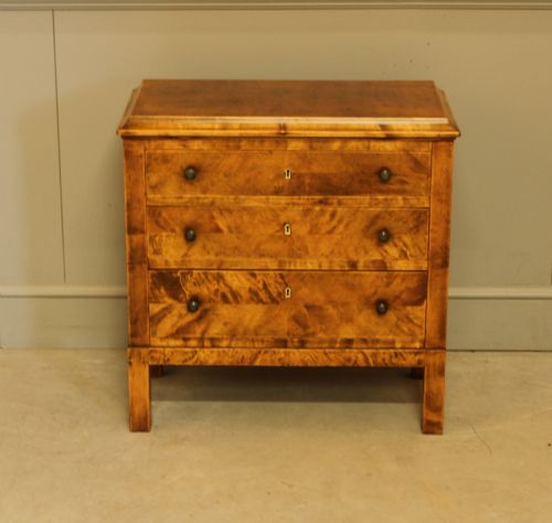 fig 1. an early 20th-century Danish birch bedside chest of drawers