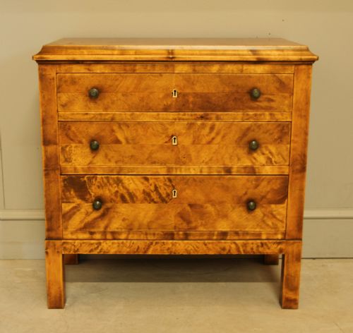 fig 2. an early 20th-century Danish birch bedside chest of drawers