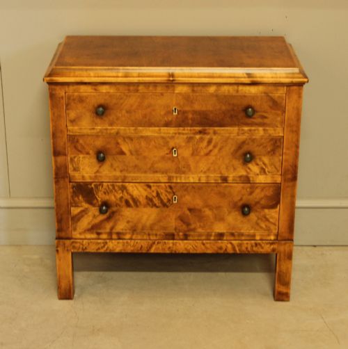 fig 3. an early 20th-century Danish birch bedside chest of drawers