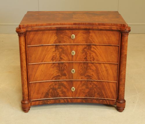 fig 1. Elegant 19th-Century Swedish concave Mahogany Chest of Drawers