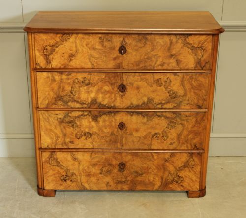 fig 1. Swedish Burr Walnut Chest of Drawers
