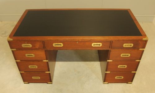 fig 2. Early 20th Century Mahogany Military Desk