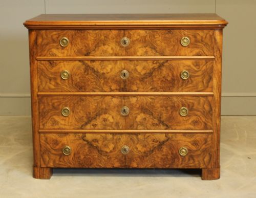fig 2. A Swedish 19th century burr walnut chest of drawers