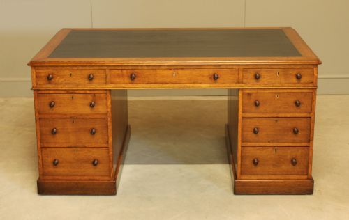 Victorian Oak Partner Desk