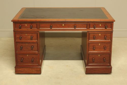 fig 1. Victorian Twin mahogany Pedestal Desk