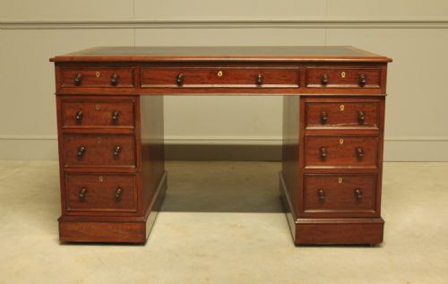fig 2. Victorian Twin mahogany Pedestal Desk