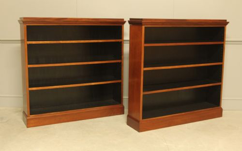 fig 1. Pair of Danish Mahogany Open Bookcases