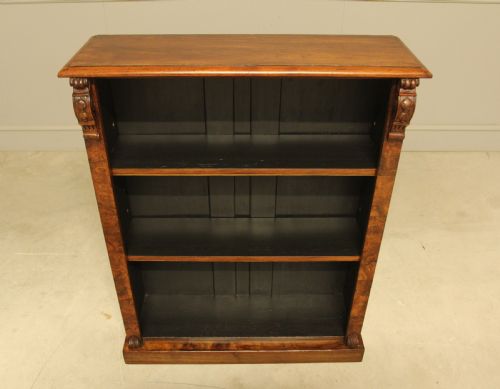 fig 2. Victorian Burr Walnut Open Bookcase