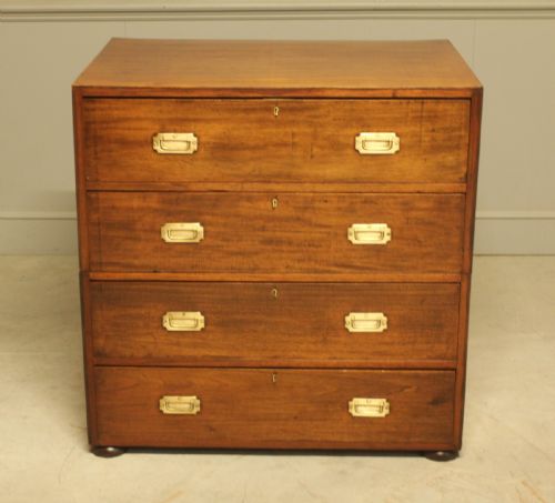 AN EARLY 20THCENTURY MAHOGANY CAMPAIGN CHEST - ADDITIONAL PHOTO 1