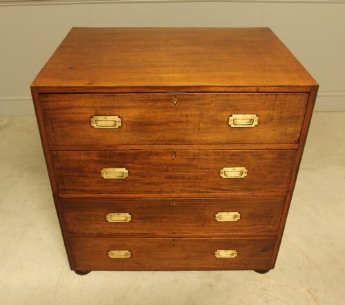 AN EARLY 20THCENTURY MAHOGANY CAMPAIGN CHEST - ADDITIONAL PHOTO 2
