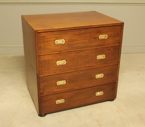 AN EARLY 20THCENTURY MAHOGANY CAMPAIGN CHEST - ADDITIONAL PHOTO 3
