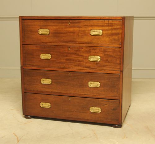 AN EARLY 20THCENTURY MAHOGANY CAMPAIGN CHEST - ADDITIONAL PHOTO 6