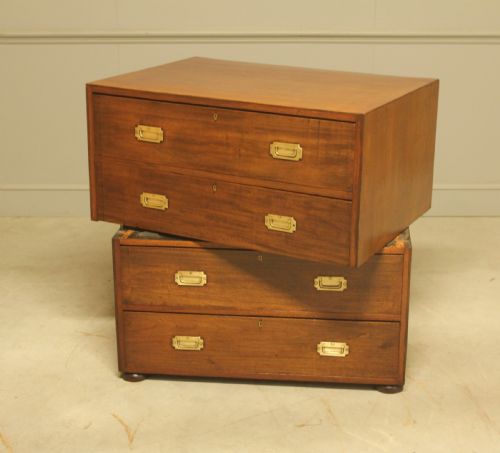 AN EARLY 20THCENTURY MAHOGANY CAMPAIGN CHEST - ADDITIONAL PHOTO 8
