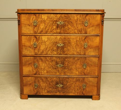 A LATE 19THCENTURY SWEDISH BURR WALNUT CHEST OF DRAWERS - ADDITIONAL PHOTO 1