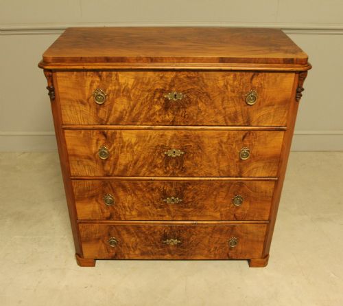 A LATE 19THCENTURY SWEDISH BURR WALNUT CHEST OF DRAWERS - ADDITIONAL PHOTO 2