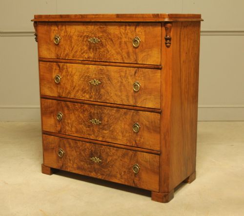 A LATE 19THCENTURY SWEDISH BURR WALNUT CHEST OF DRAWERS - ADDITIONAL PHOTO 5
