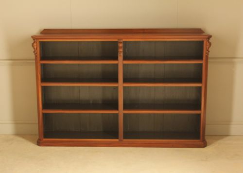 A GOOD QUALITY VICTORIAN MAHOGANY OPEN BOOKCASE - ADDITIONAL PHOTO 1