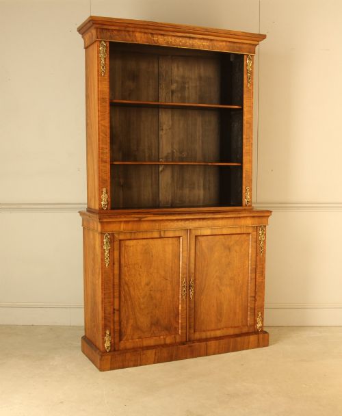 19THCENTURY VICTORIAN WALNUT BOOKCASE WITH GILT MOUNTS - ADDITIONAL PHOTO 2