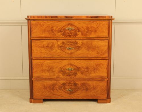 A 19th-century Swedish Curl Mahogany Secretaire Chest of Drawers