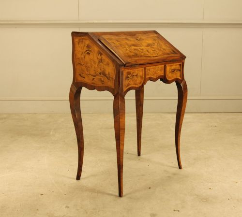 Elegant 19th Century Italian Marquetry Bureau Desk