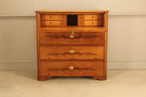 A 19th-century Swedish Curl Mahogany Secretaire Chest of Drawers