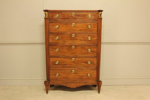 French 19th Century Mahogany Tallboy Chest of Drawers