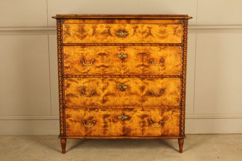 Swedish Flame Birch Chest of Drawers.