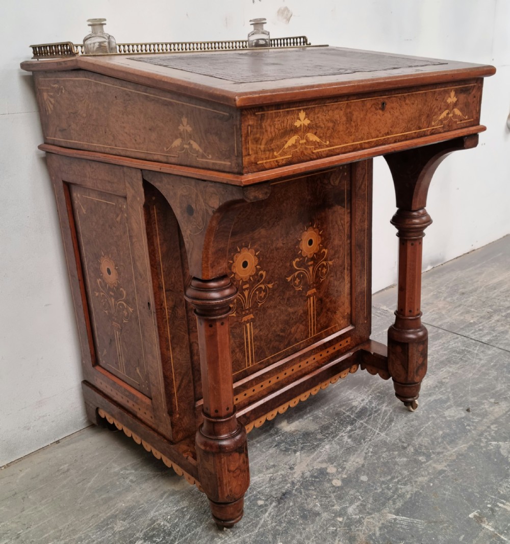A Victorian burr walnut Davenport  View II