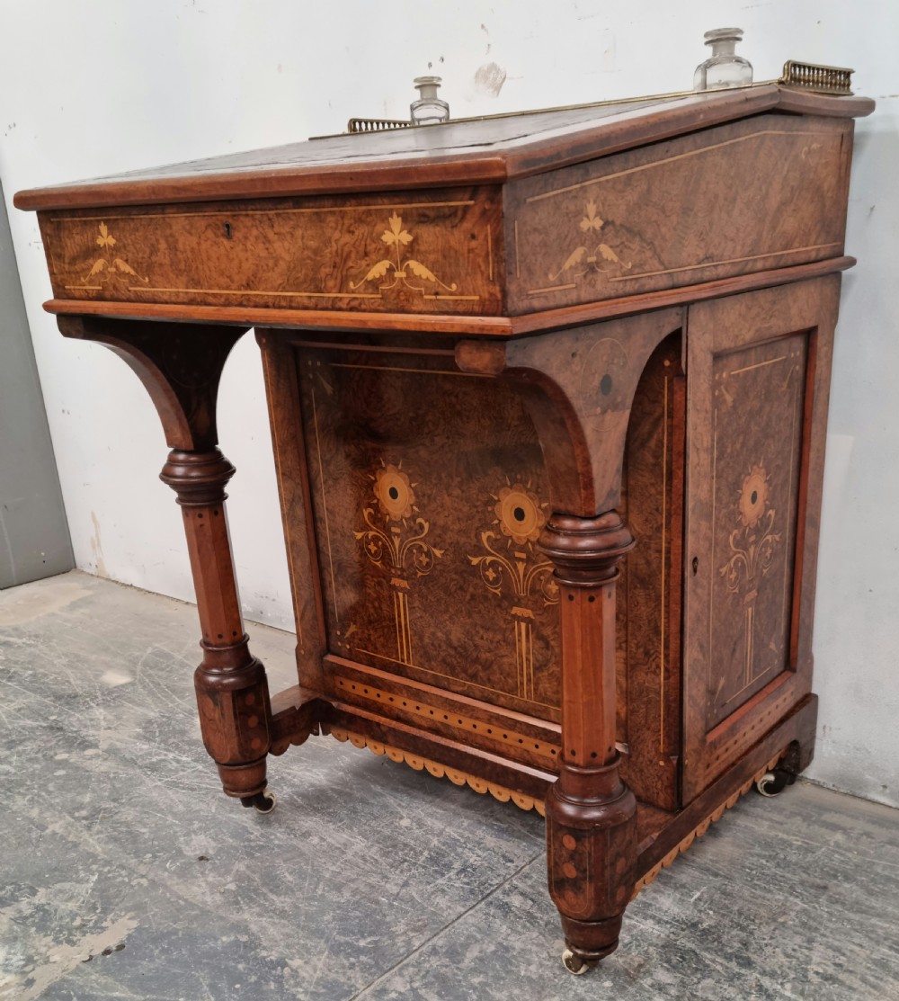 A Victorian burr walnut Davenport  View IV