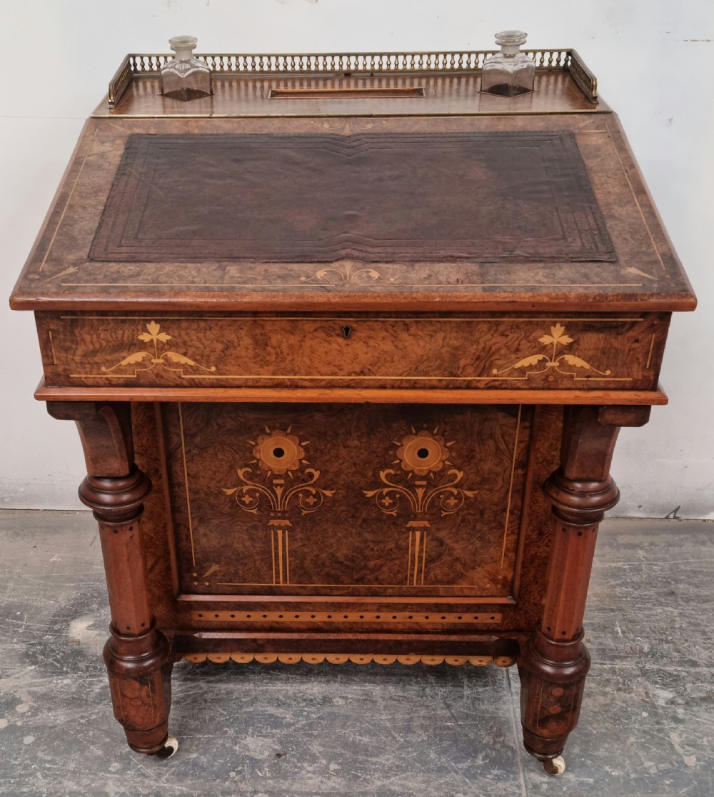 A Victorian burr walnut Davenport  View V