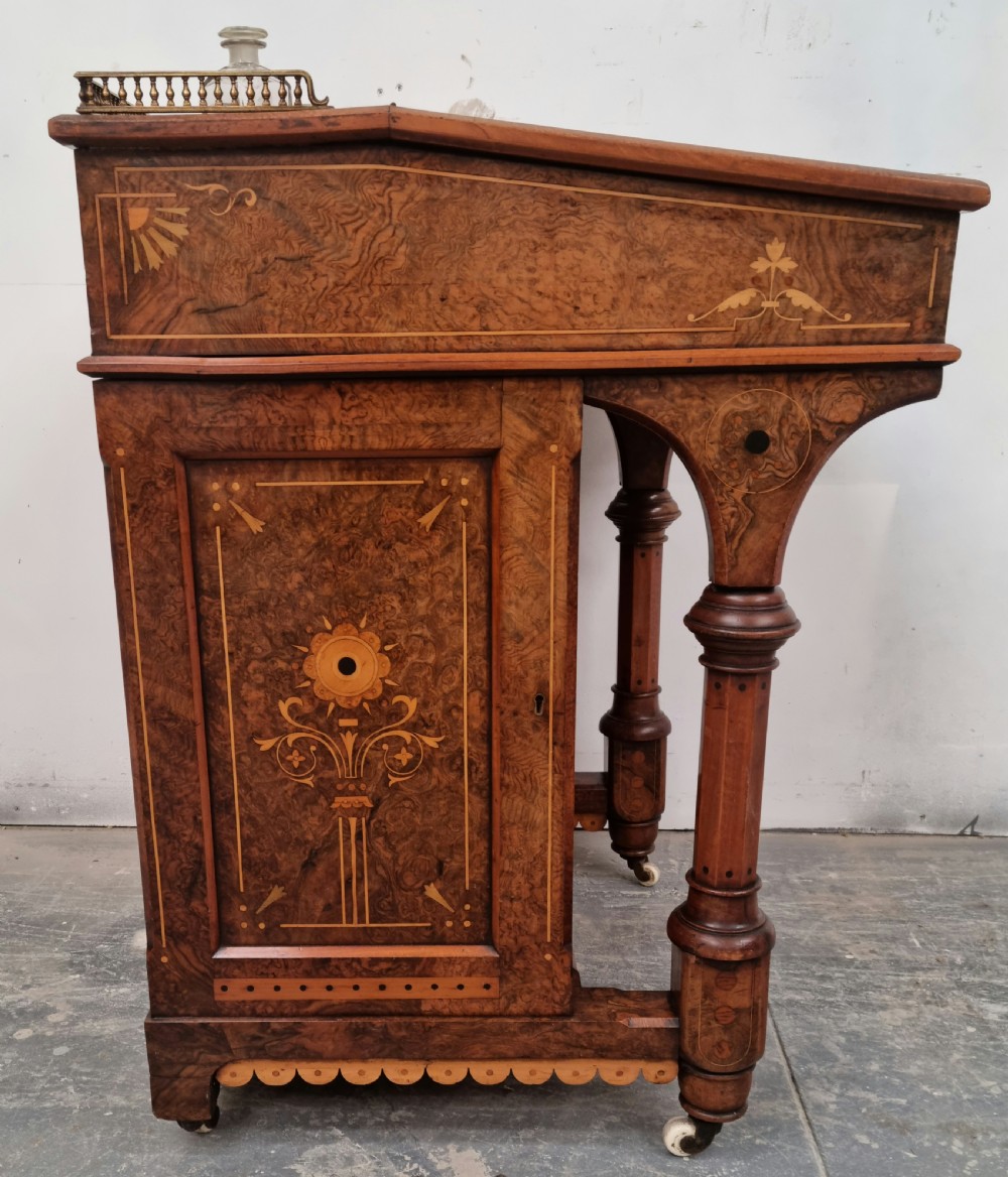 A Victorian burr walnut Davenport  View VIII