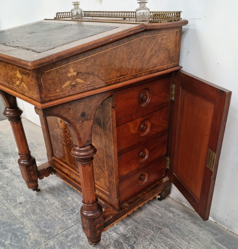 A Victorian burr walnut Davenport  View IX