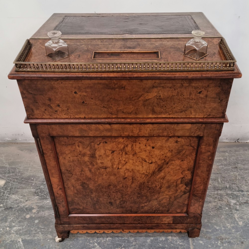 A Victorian burr walnut Davenport  View XII