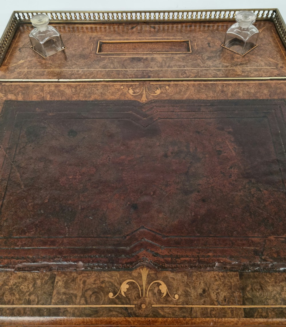 A Victorian burr walnut Davenport  View XIV