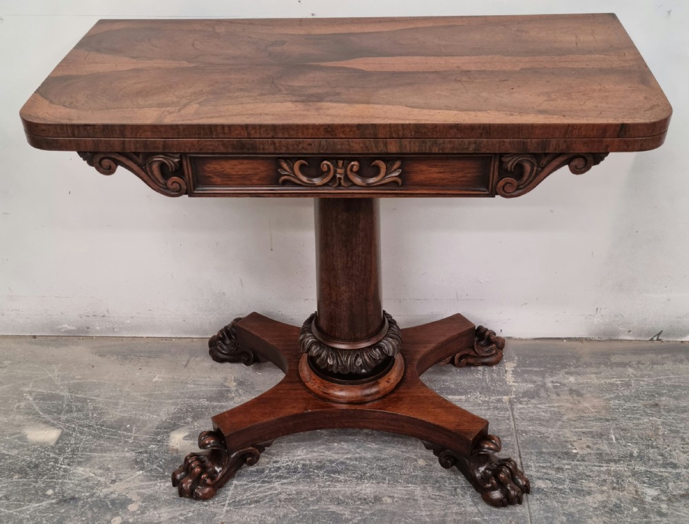 A William iv Rosewood card table.